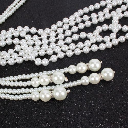 Great Gatsby Necklace Pearls Vintage Clothing Flapper Accessories Carousel 2