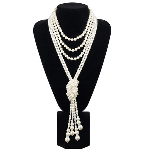 Great Gatsby Necklace Pearls Vintage Clothing Flapper Accessories Carousel 10