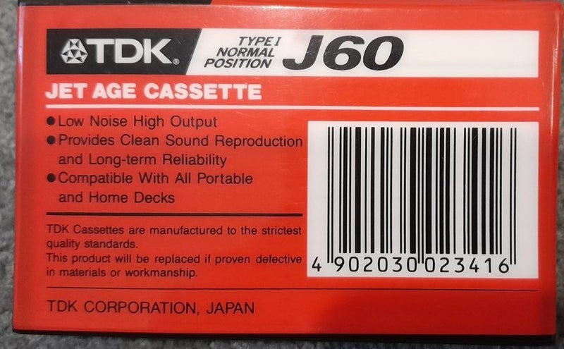 TDK for the Jet Age! 6 x TDK J-60 min Blank Audio Cassette Tapes (new/sealed) Carousel 3