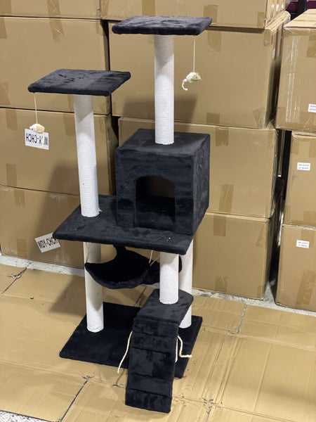 125CM Cat Tree House Scratching Post Condo Black63617779435265112