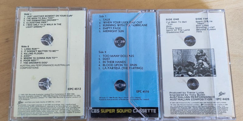 Redgum 3x cassette albums 'Frontline' 'Midnight Sun' ' Everythings Legal,Anyth.. Carousel 2
