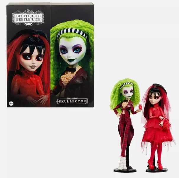 Monster High Skullector Beetlejuice and Lydia Deetz Doll Set with Accessories Carousel 1