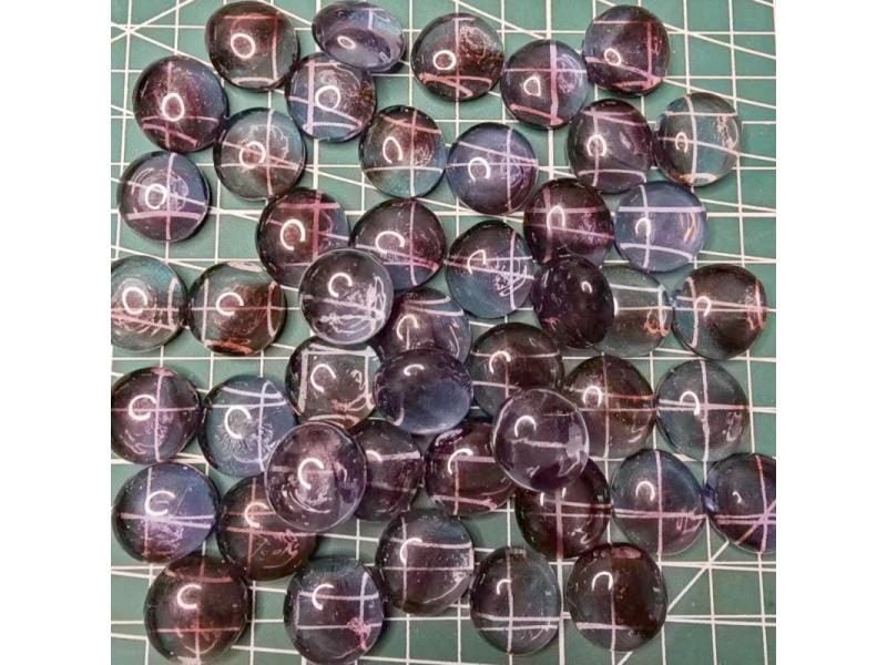 80g/2.82oz 15-25mm Translucent Glass Beads Flat Round Mosaic Tiles DIY Art Carousel 1