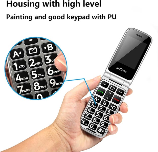 Unlocked Elderly Mobile Phone for Seniors, SOS Button, Big Button63624236519553113