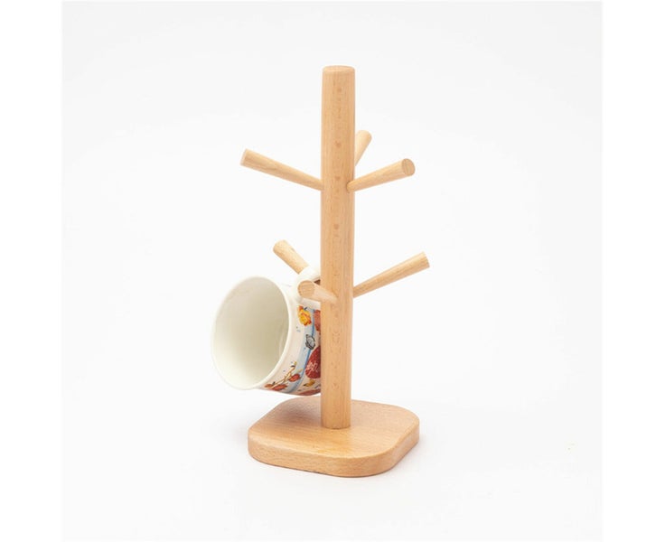 Tree Rack Wooden Mug Stand Coffee Tea Cup Holder Storage Rack Hanger HomeKitc Carousel 2