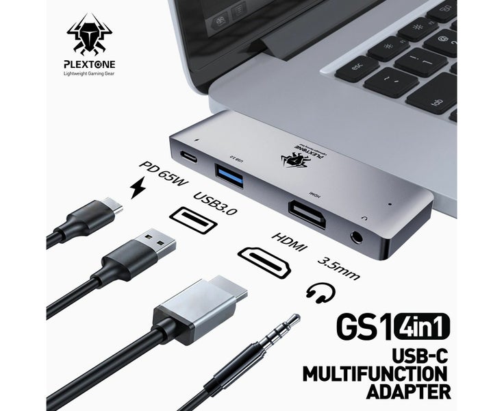 TYPEC Hub 4in1 Type-C Adapter with 4K HDMI USB-C USB-A 65W Power 3.5mm Headph Carousel 2