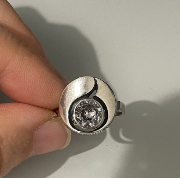 $1 reserve// S925 Natural White Quartz Gemstone Solid Silver Ring Carousel 9