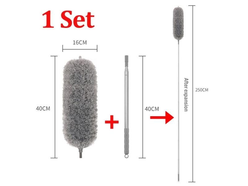 Telescopic Cleaning Duster Brush 2.8/2.5/1.4m Extended Long Crevice Spider Web Carousel 1