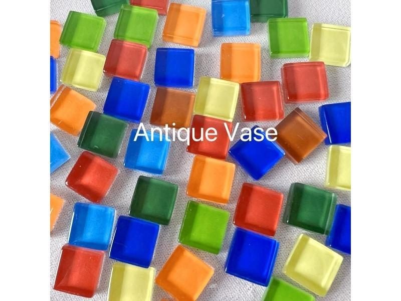 50 Pieces Transparent Mosaic Glass Tiles Multi-color For DIY Crafts Carousel 1