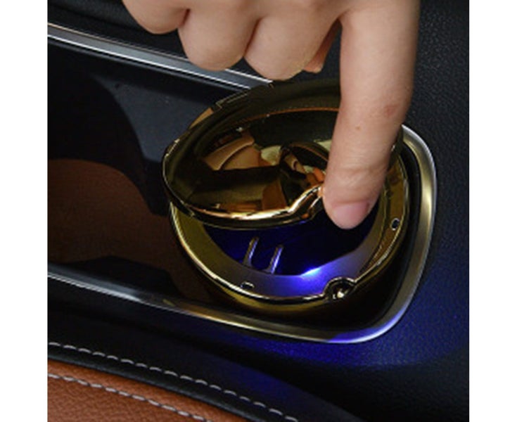 Universal Car Auto Cigarette Smoke Ashtray Ash Holder Container with LED Ligh Carousel 8