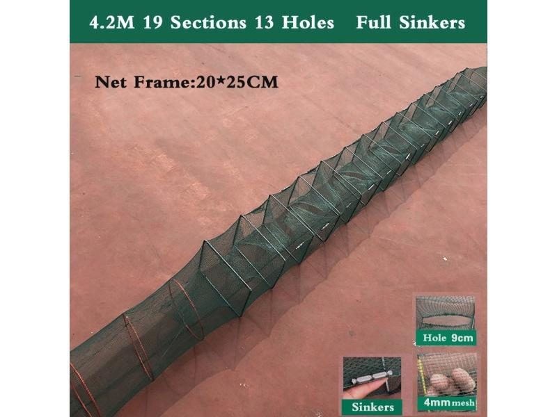 Portable Folded Long Nylon Fishing Net 1.5M-5.5M Crab Fish Net Hand Casting Carousel 1