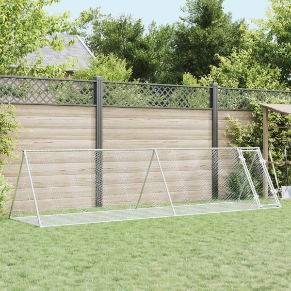 Rabbit Hutch Silver 400X105X91 Cm Galvanised Steel Txnopto Carousel 1