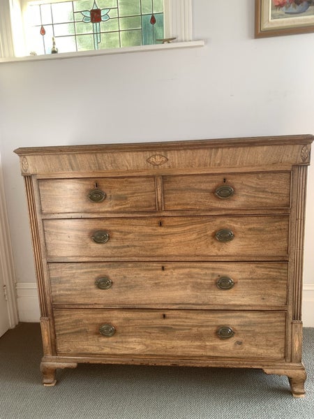 Antique Georgian Mahogany Chest of Drawers – 115cm High – French Polished63613513993601119