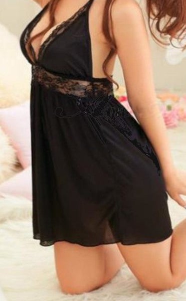 Romantic halter Negligee - Choose your color! Carousel 5