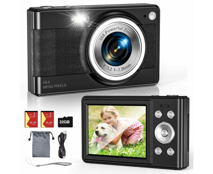 Upgrade Digital Camera,56MP FHD 1080P Camera with 16x Zoom Anti Shake,Kid Cam Carousel 1