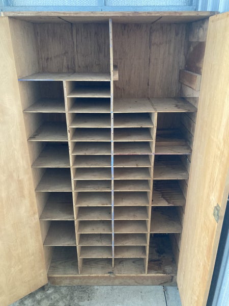 Large Wood Cabinet with Pigeonholes Carousel 2
