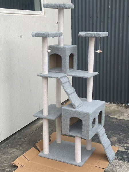 185CM High Cat Tree House Scratching Post Condo - Grey63616973135745111