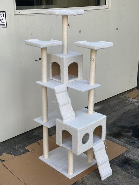 185CM High Cat Tree House Scratching Post Condo - White64148688717057110
