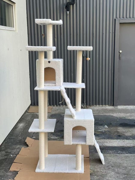 185CM High Cat Tree House Scratching Post Condo - White63617156422017114