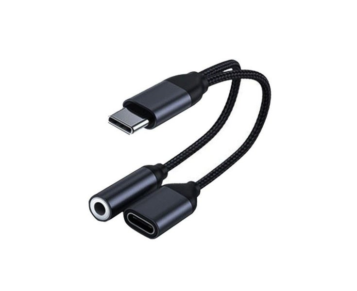 USB Type C to 3.5mm Headphone and Charger Adapter,2-in-1 USB C to Aux Audio J Carousel 1