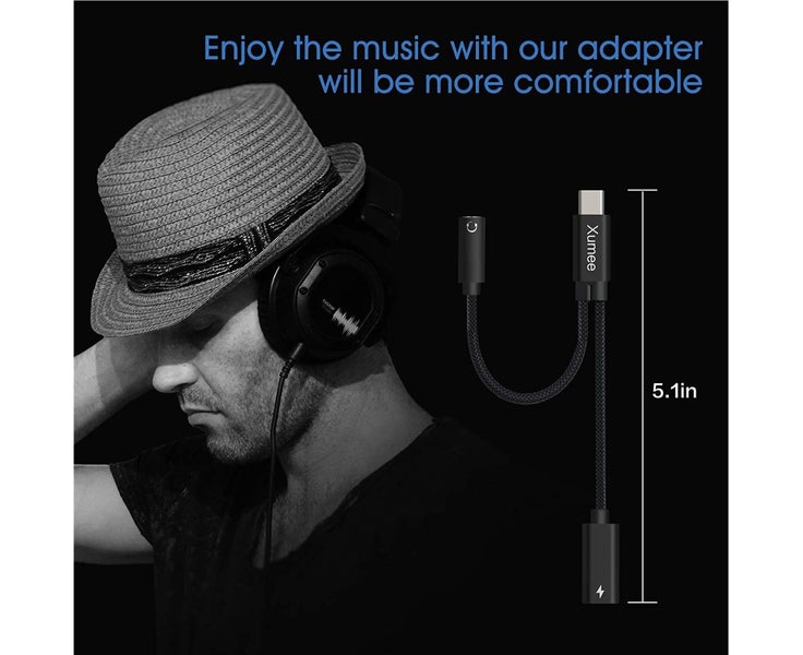 USB Type C to 3.5mm Headphone and Charger Adapter,2-in-1 USB C to Aux Audio J Carousel 2