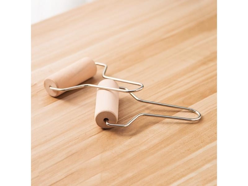 Pottery Art Solid Wooden Pushing Clay Roller Polymer Clay Forming Tools Surface Carousel 1