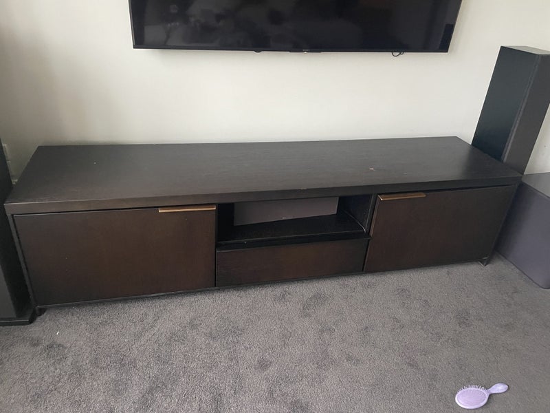 Black Stained Oak Media Cabinet Carousel 1