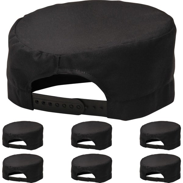 Portwest 7 Pack S899 Chefs Skull Cap Adjustable Water Resistant Hat Bulk Blac... Carousel 1