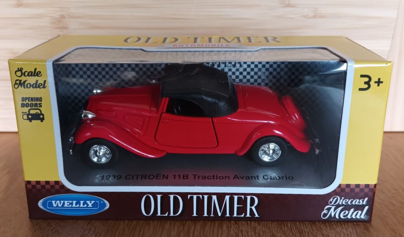 1939 CITROEN 11B TRACTION AVANT CABRIO, WELLY OLD TIMER, 1:34 DIE CAST METAL Carousel 1