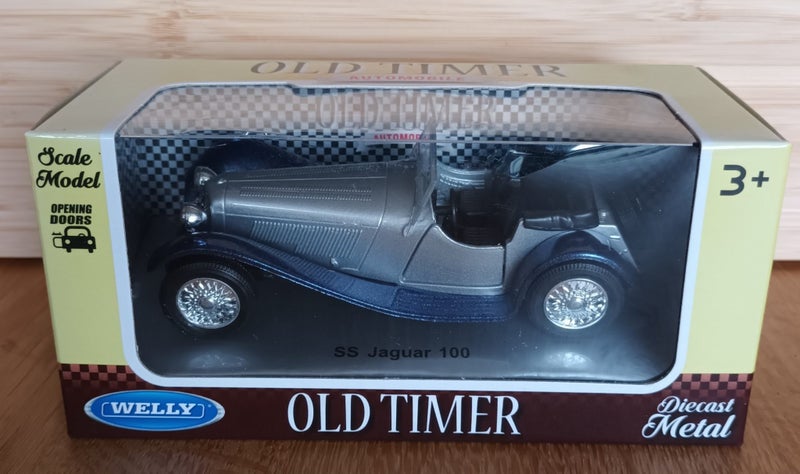 SS JAGUAR 100 CABRIOLET, WELLY OLD TIMER, 1:34 DIE CAST METAL Carousel 1