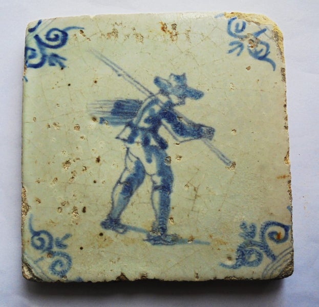 17th CENTURY DUTCH TILE BLUE & WHITE c1625 Carousel 1