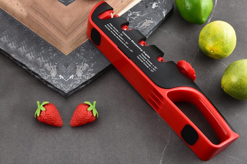 4 In 1 Scissors Sharpener Tool Knife Sharpeners With 6 Adjustable Angle -Red Carousel 10