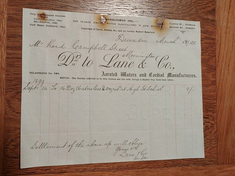 LANE AND CO DUNEDIN INVOICE Carousel 1