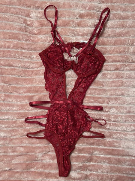 Sexy Stunning Red Lace Teddy Bodysuit - Size: XS (PING/AFTERPAY) Carousel 1