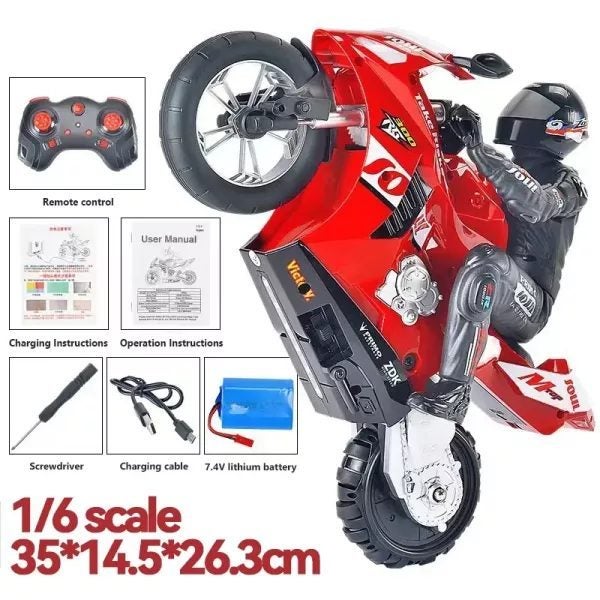 RC Motorcycle 2.4G 1/6 Remote Control Car Drift Stunt Toys For Boy Carousel 1