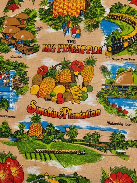 Tea Towel Pure Czechoslovakian Linen Blend The Big Pineapple Carousel 1