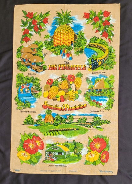 Tea Towel Pure Czechoslovakian Linen Blend The Big Pineapple Carousel 2