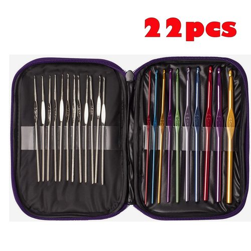 22pcs Crochet Hooks Needles Set Aluminium Yarn Craft Carousel 1