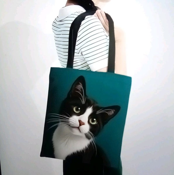 THE CATTAGE - Adorable Cat Tote Bag Add Some Brightness & Cuteness To Your Bag Carousel 2