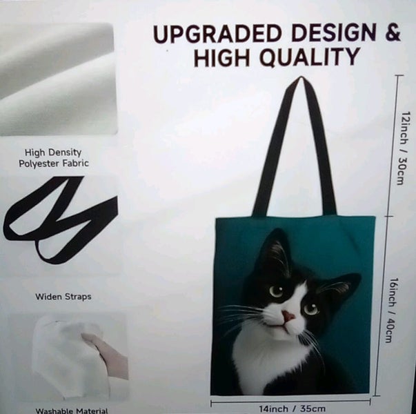 THE CATTAGE - Adorable Cat Tote Bag Add Some Brightness & Cuteness To Your Bag Carousel 4