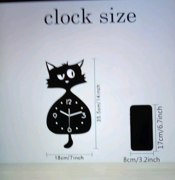 THE CATTAGE - Unique Whimsical Cat Swing Tail Clock Bring Cuteness To Any Room Carousel 2