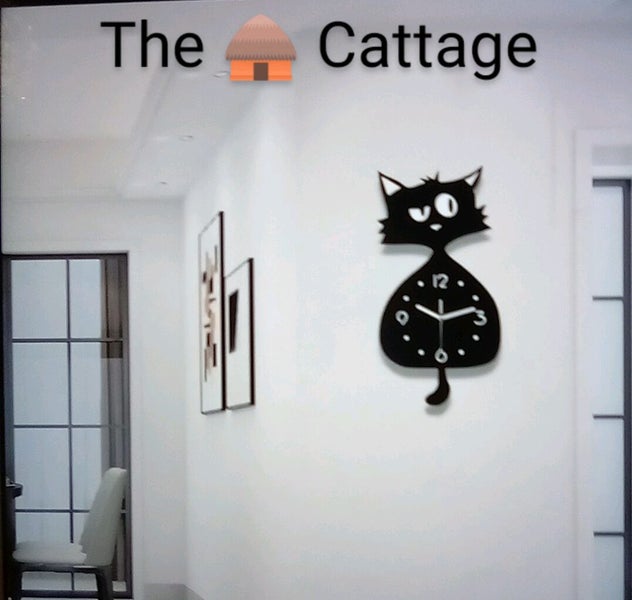 THE CATTAGE - Unique Whimsical Cat Swing Tail Clock Bring Cuteness To Any Room Carousel 1