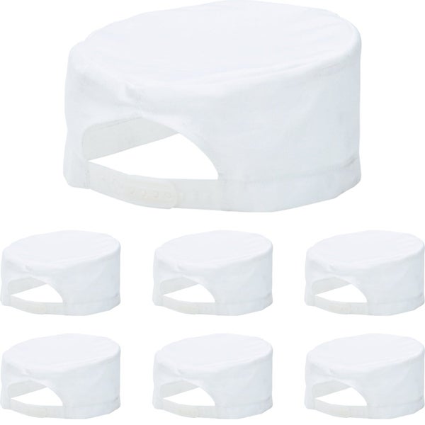 Portwest 7 Pack S899 Chefs Skull Cap Adjustable Water Resistant Hat Bulk Whit... Carousel 1