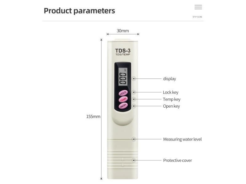 Portable Pen Portable Digital Water Meter Filter Measuring Water Quality Purity Carousel 1