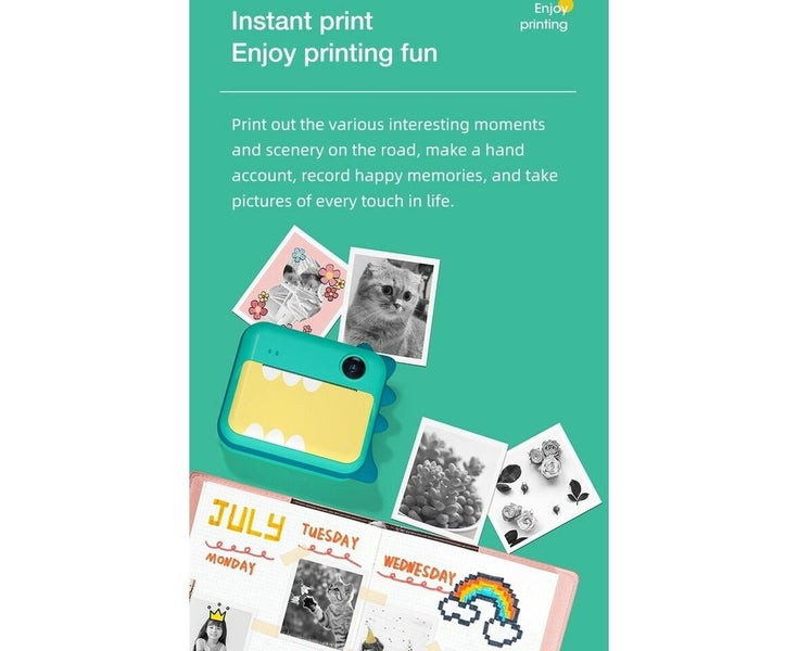 WiFi Instant Print Camera Digital Dual Camera Kids Toy with Print?Paper 32G C Carousel 1