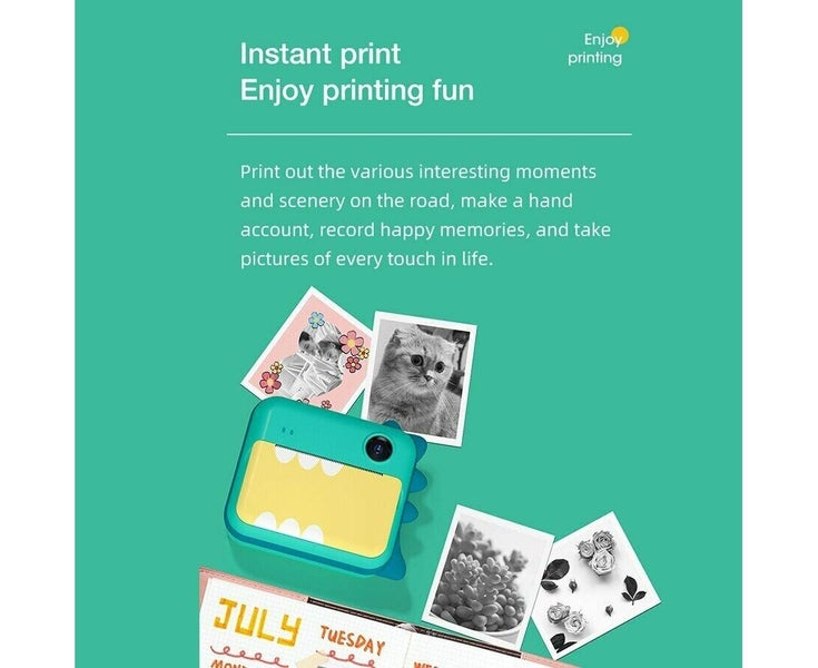 WiFi Instant Print Camera Digital Dual Camera Kids Toy with Print?Paper 32G C Carousel 5
