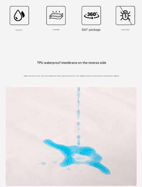 Elosung White Queen Size Waterproof Fitted Mattress Protector Soft Breathable Be Carousel 2