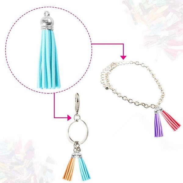Keychain Tassel Leather Suede Tassels Pendants Bulk Carousel 12