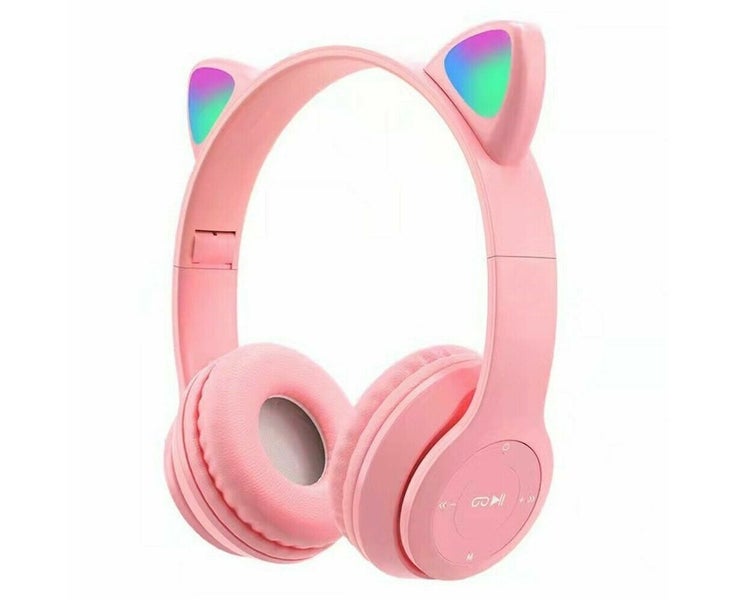 Wireless Bluetooth 5.0 Headset Cat Rabbit Ear LED Headphone w/Mic For Any Pho Carousel 1