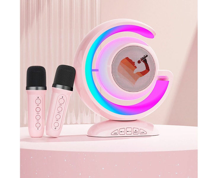 Wireless Karaoke Speaker BT5.0 Portable Bluetooth Microphone Family Mini Gift Carousel 1